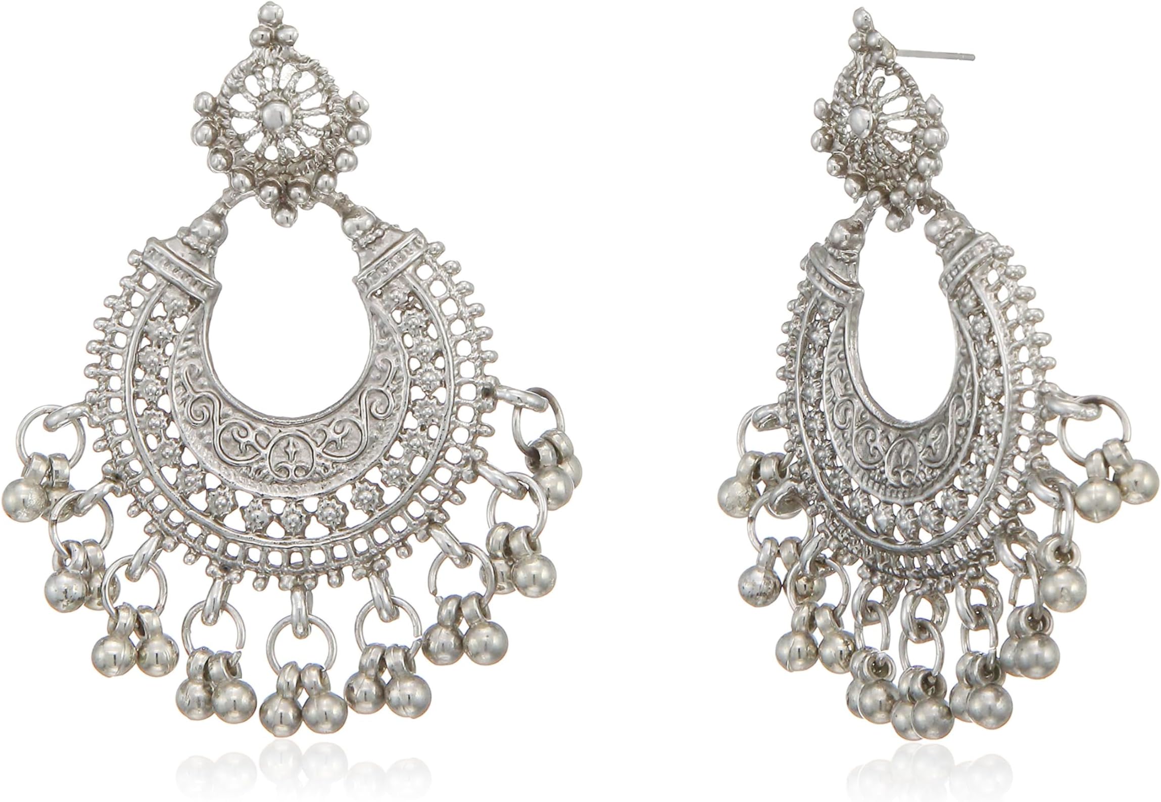 Indian Bollywood Fine Jewelry Inspired Cubic Zirconia CZs studded Designer Jewelry Long Chandelier Earrings In Gold And Silver Tone For Women.