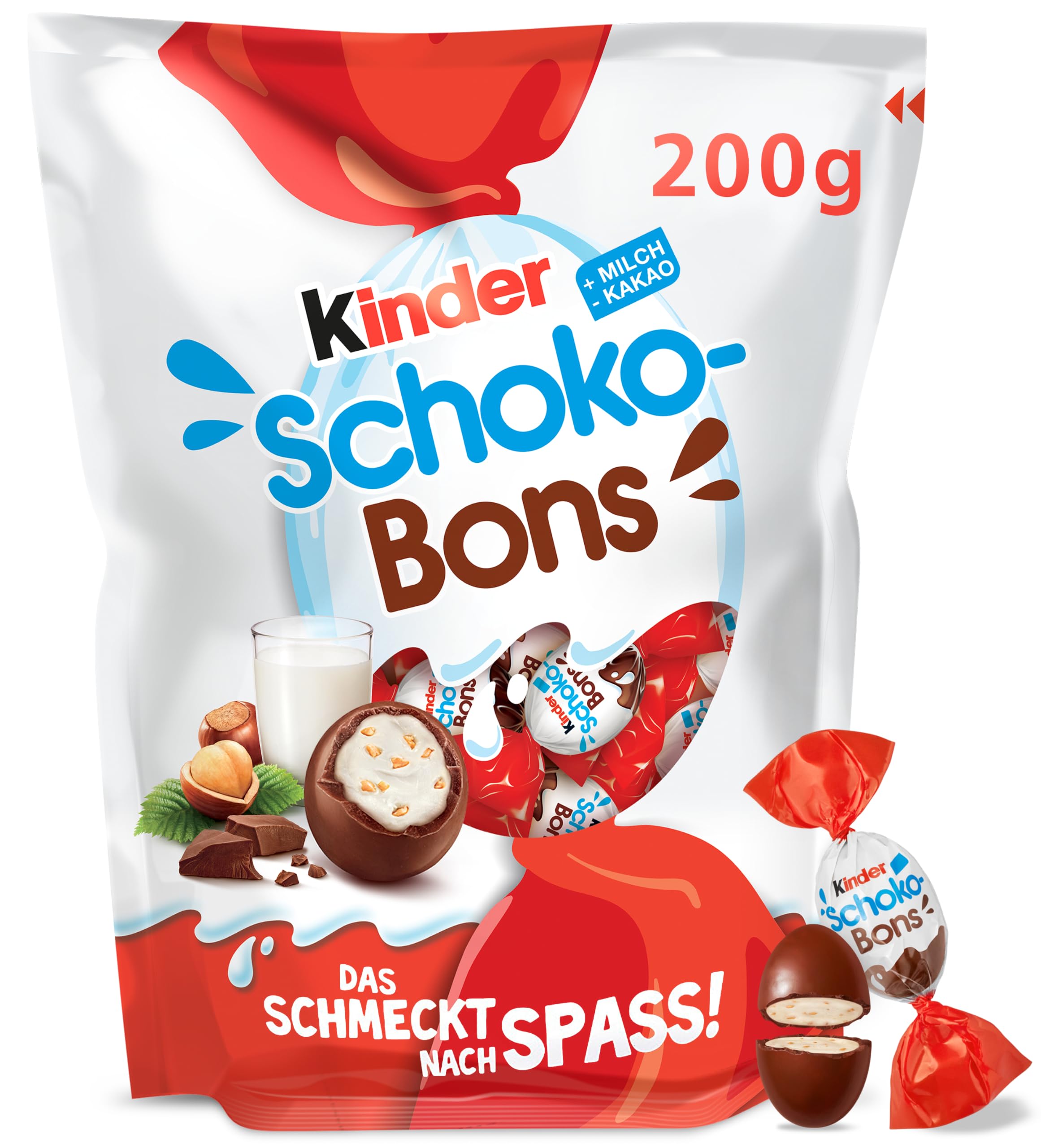 Kinder Schoko-Bons – Cremige kinder Schoko-Bons mit Milchcreme und zarter Vollmilchschokolade – 200 g