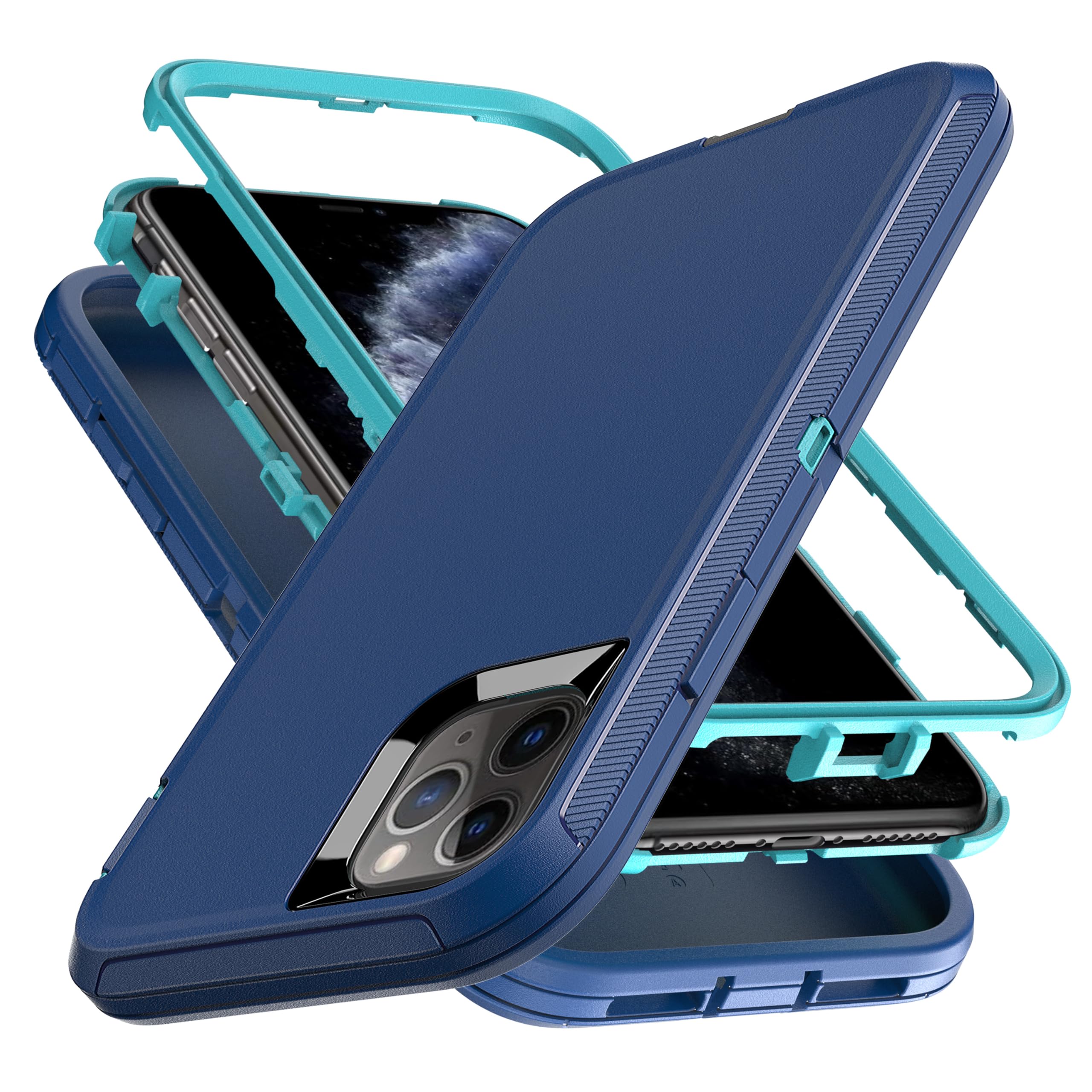 YmhxcY for iPhone 11 Pro Case Shockproof Dropproof Dust-Proof Drop Proof 3-Layer Durable Phone Case Heavy Duty Protection ...