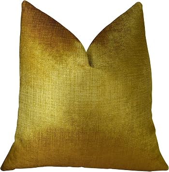 Plutus PB11249-2222-DP Lumiere Bronze Handmade Double Sided Throw Pillow, Gold - 22 x 22 in.