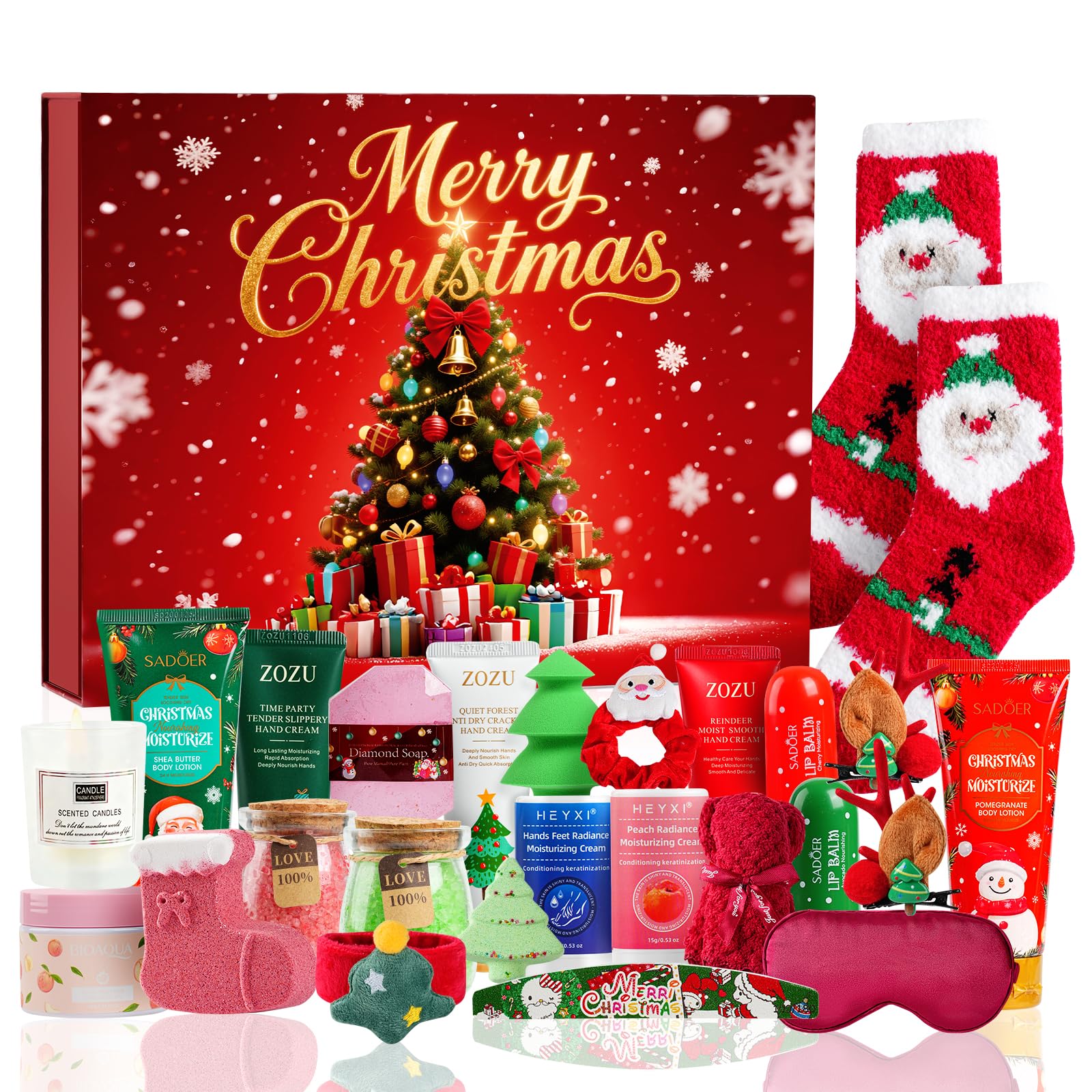 Beauty Advent Calendar 2025, Makeup Advent Calendar for Women, Teen Girls 24 Days, Bath and Body Gifts Sets, Christmas Gifts Baskets, Skincare Beauty