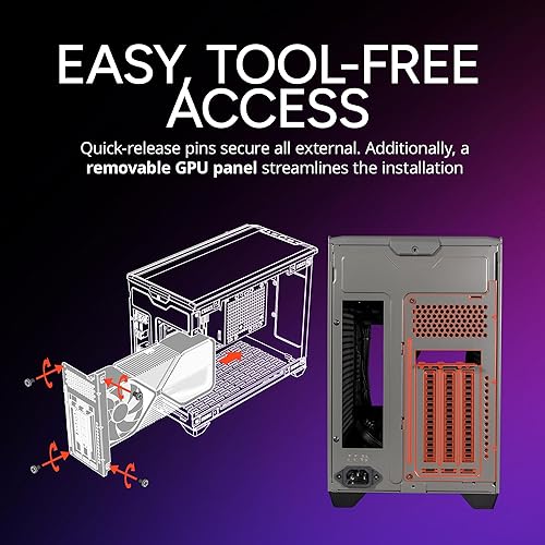 Miniatura 4 de Cooler Master Funda NR200P MAX Mini-ITX con AIO de 11.024 in, 850 W SFX PSU, montaje vertical de GPU, elevador PCIe Gen4, vidrio o panel ventilado