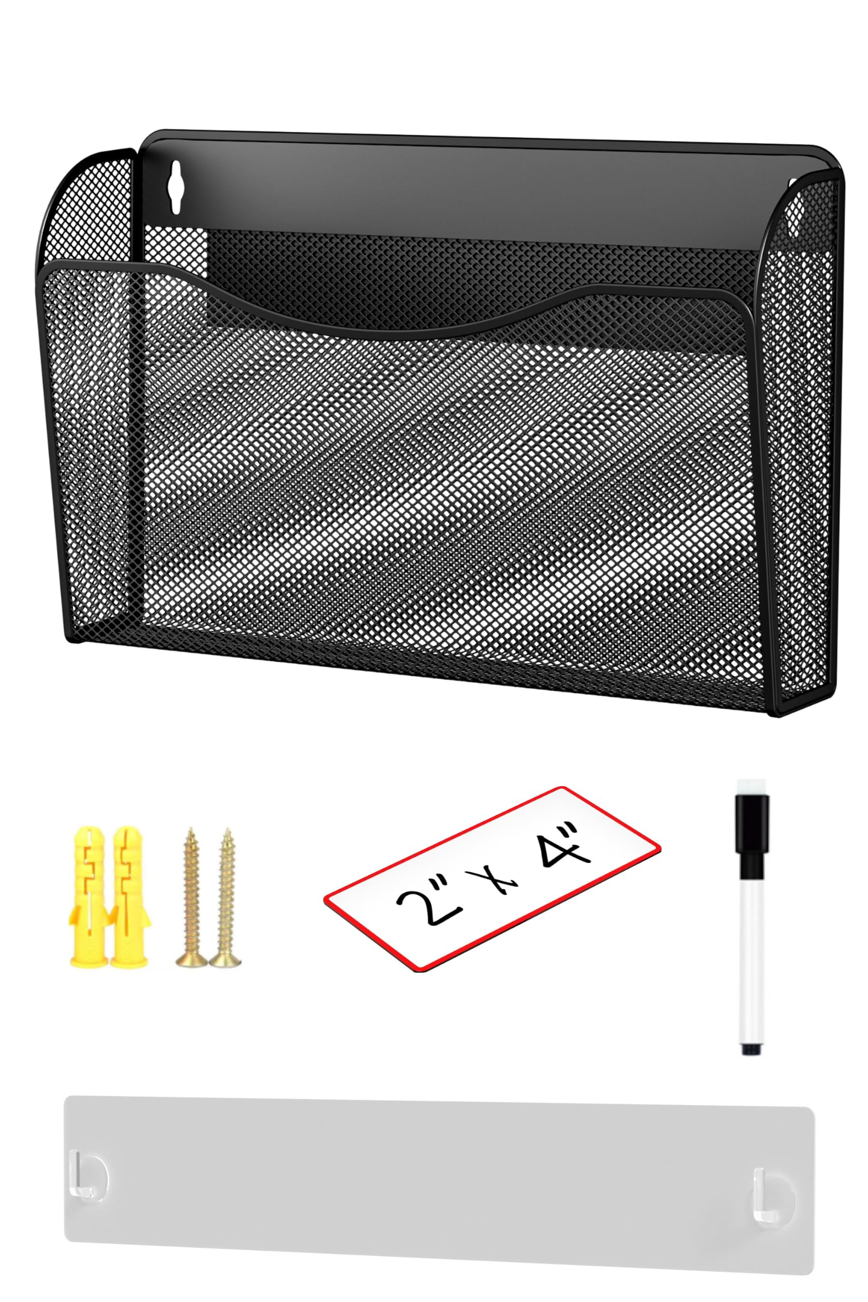 Portadocumenti magnetico per cartelle posta, organizer da parete | Portablocco da parete in rete con tasche portablocco per scuola, scuola, ufficio, archiviazione e organizzazione