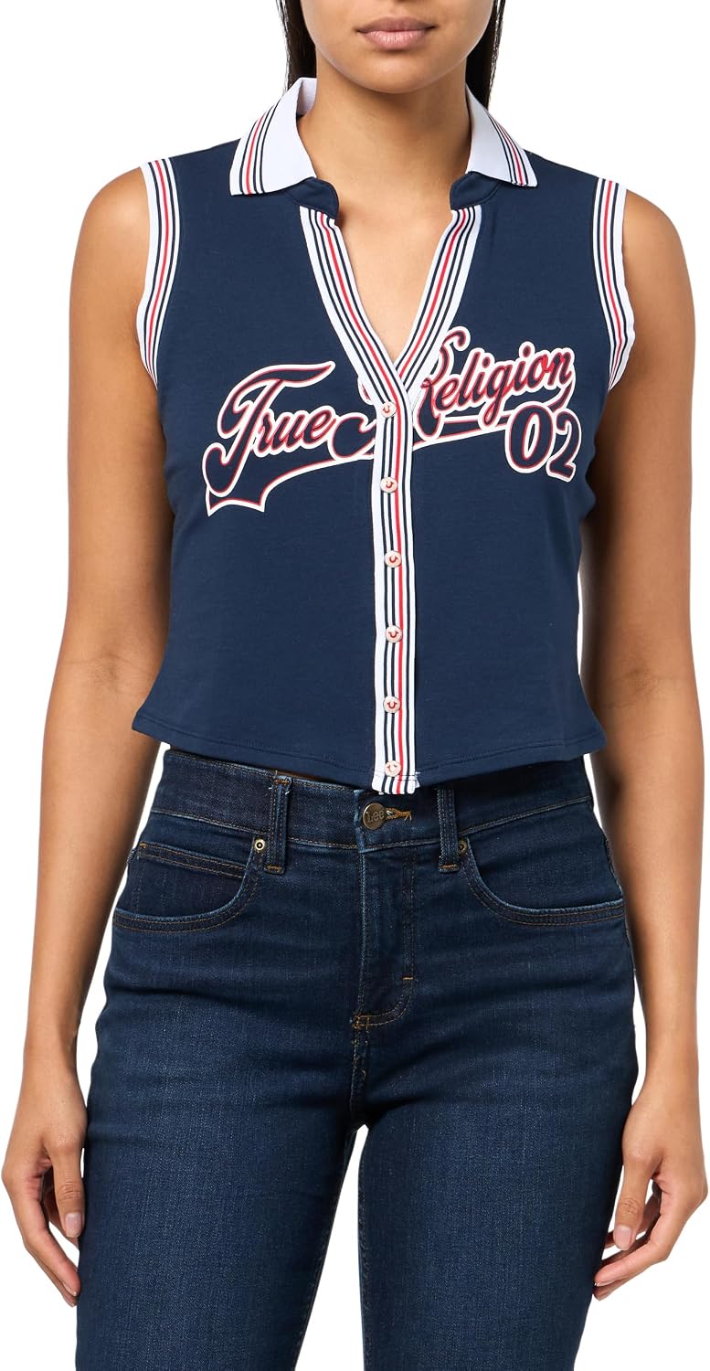 True Religion Women's Sporty Terry Polo Top