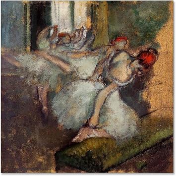 EYEZER Edger Dages Ballerina wall art canvas Dancer Wall Art for Bedroom Ballet Dancers Impressionist Art Posters Ballet Painting Prints Artwork for Room Decor 30x30cm12x12in Frameless