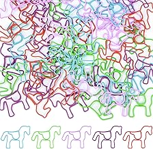 Pack of 50 Horse Paper Clips, Colourful Small Paper Clips, Horse Shape Design Cartoon, Creative Paper Clips, Paper Clips, Metal Clips, for Postcards School
