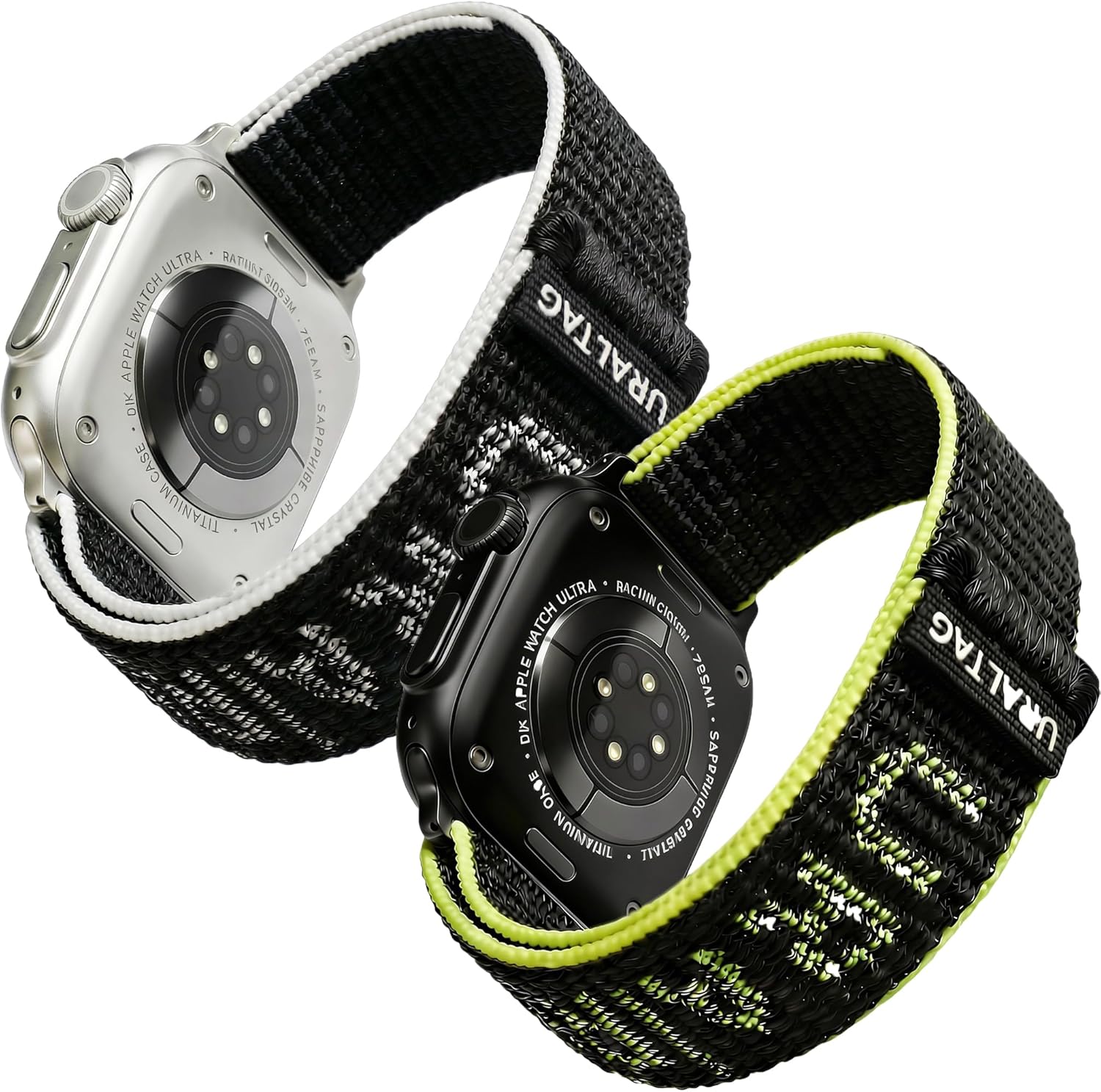 Nylon Hook&Loop Sport Watch Band For Apple Watch Bands 44mm 45mm 46mm 49mm 42mm 41mm 40mm 38mm,Ultra-Soft 600D Woven Nylon, Breathable Elastic Watch Strap, Comfort for Workout & Daily Wear