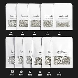 Beadsland 144pcs Flat Back Crystal Rhinestones Round Gems for Nail Art and Craft Glue Fix, Light Purple, SS40, 8.4-8.7mm