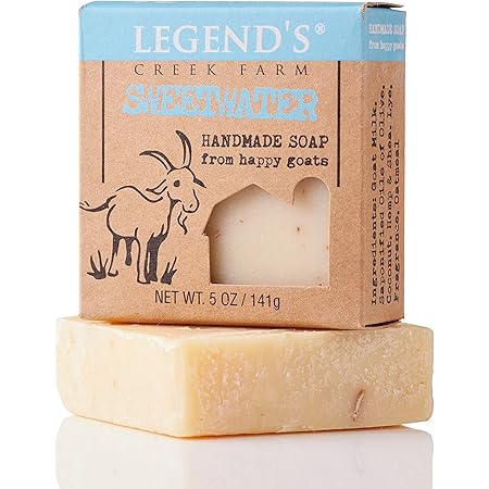 Legend's Creek Farm Goat Milk Soap, Moisturizing Cleansing Bar for Hands and Body, Creamy Lather and Nourishing, Gentle For Sensitive Skin, Handmade in USA (Sweetwater, Single)