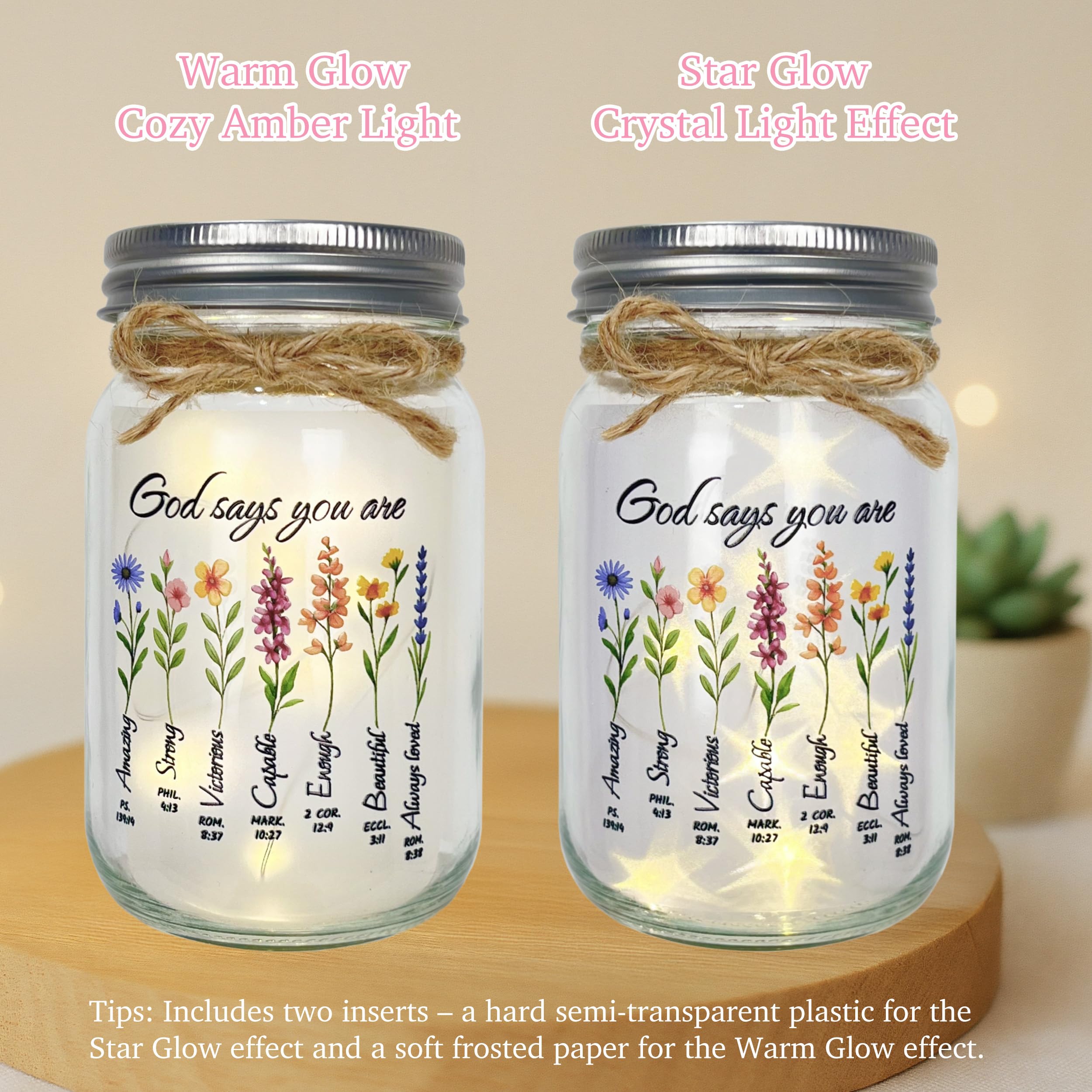 God Says You Are Inspirational Christian Gifts for Women, Mother's Day Night Light for Mom Grandma, Bible Verse Religious Home Decor