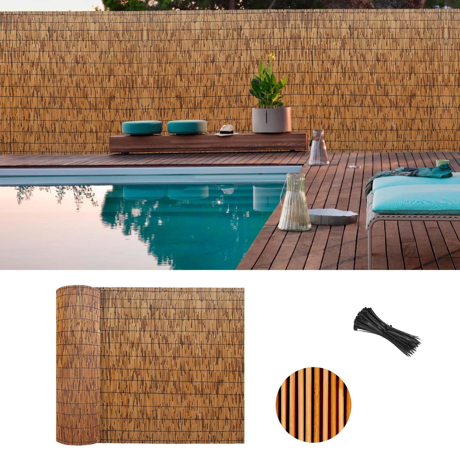 Sichtschutz aus Bambus, fr Terrasse, Garten, Balkon, wasserdicht und  langlebig, 60 x 200 cm : Amazon.de: Garten
