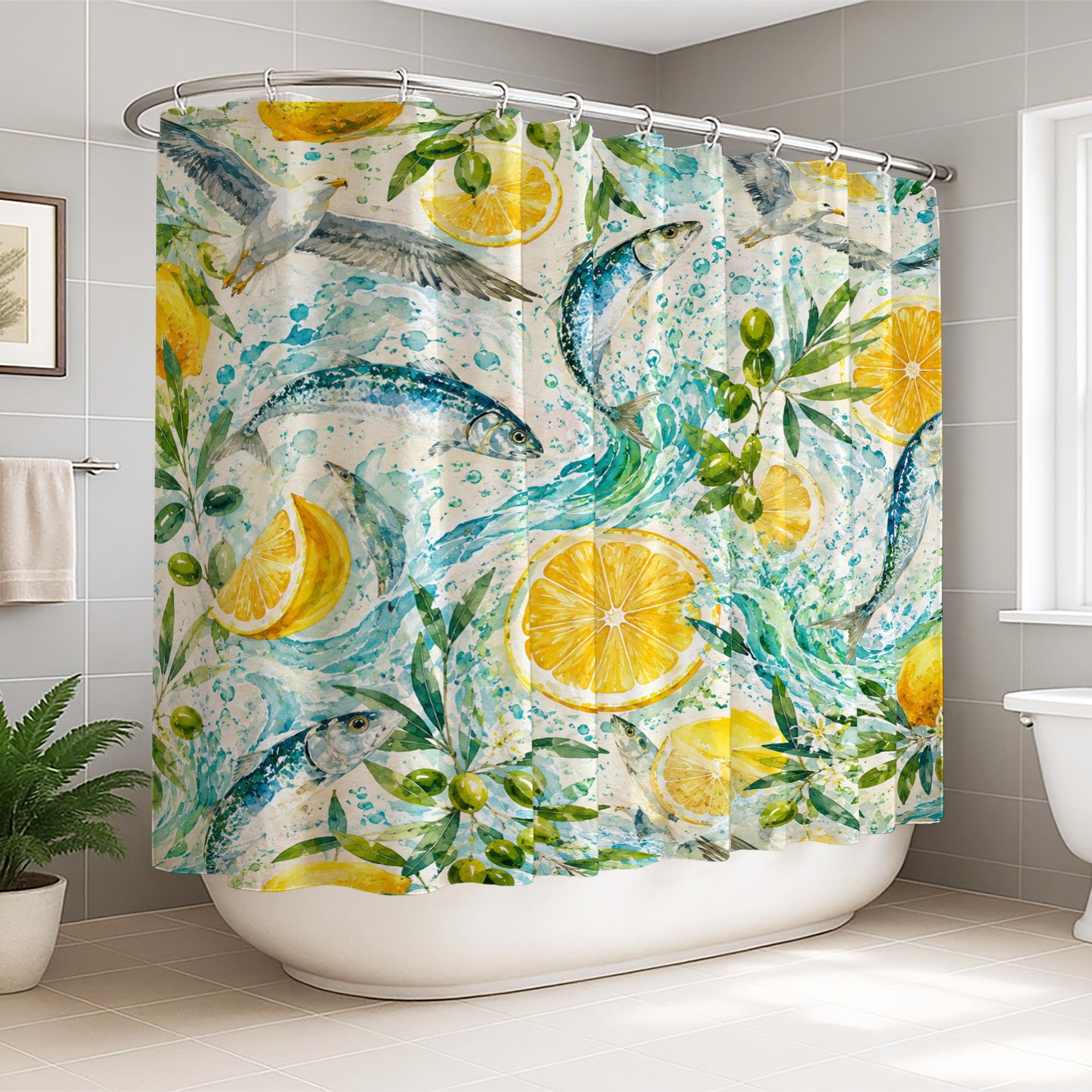 Rideau de douche lavable extra large et imperméable avec crochets pour douche XXL