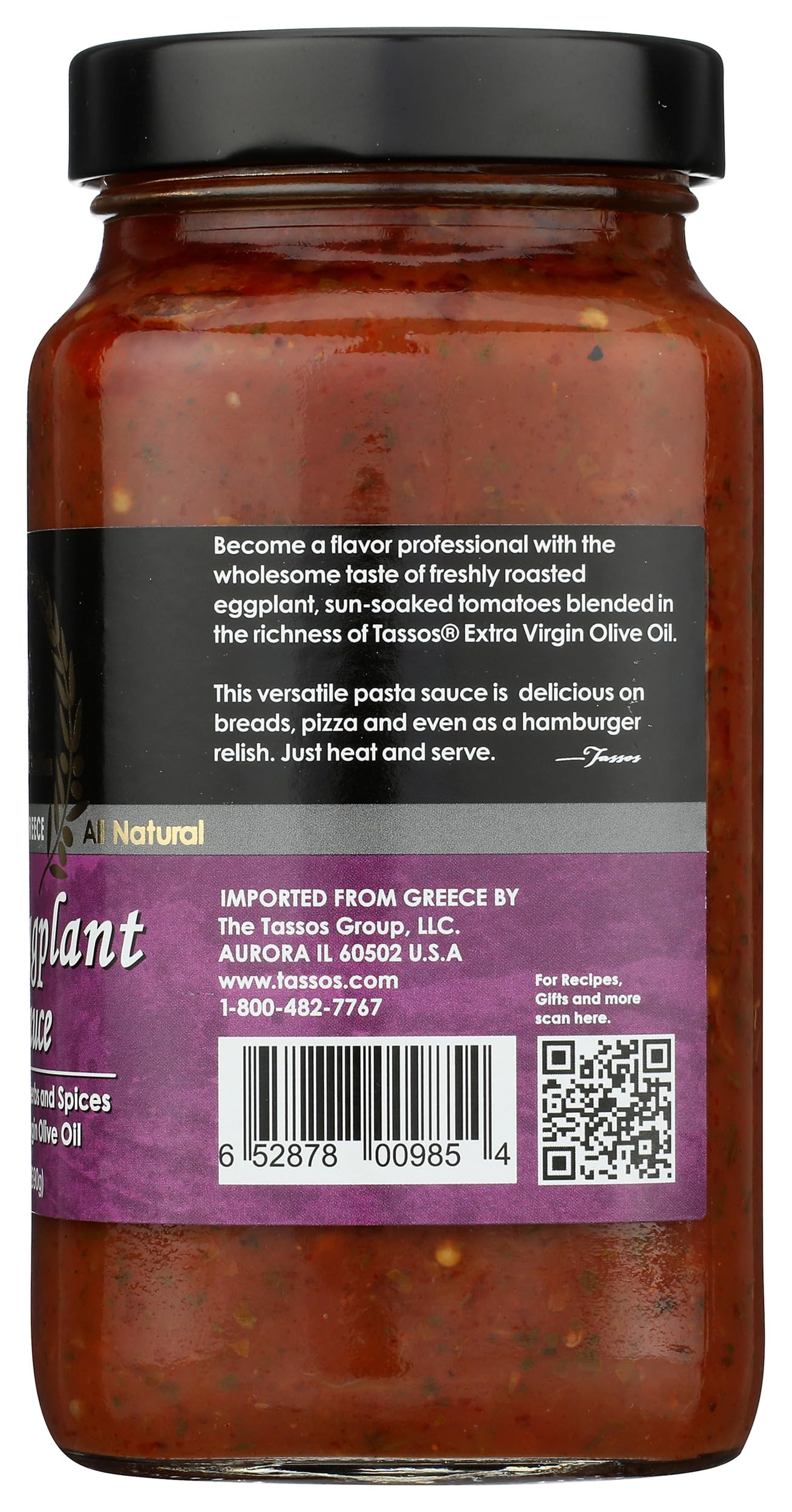 TASSOS Roasted Eggplant Pasta Sauce, 24.34 OZ