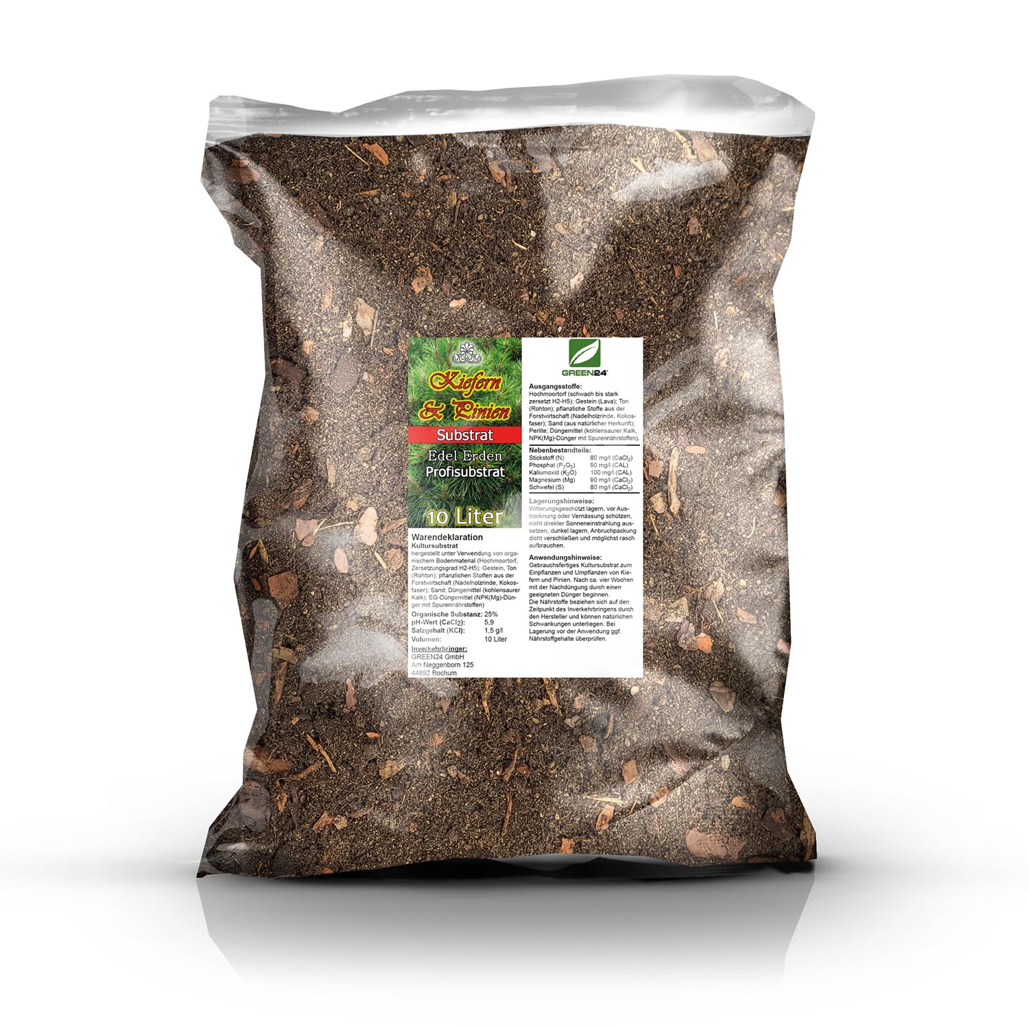 GREEN24 Kiefern & Pinien Erde 10 Liter Profi Linie - Fertige Mischung fr  Pinus Pinea & Waldkiefer | Optimale Drainage gegen Staunsse : Amazon.de:  Garten