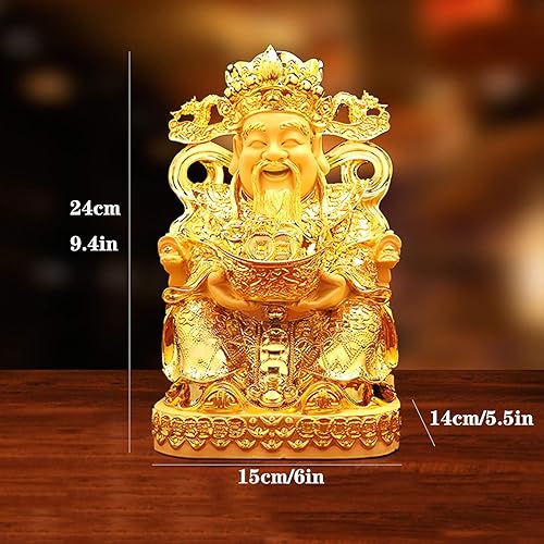Miniatura 2 de CHENXIANGTA8 Estatua de Buda CAI Shen, Dios de la fortuna, dije chino de la prosperidad, decoración del hogar, regalo para atraer riqueza y buena