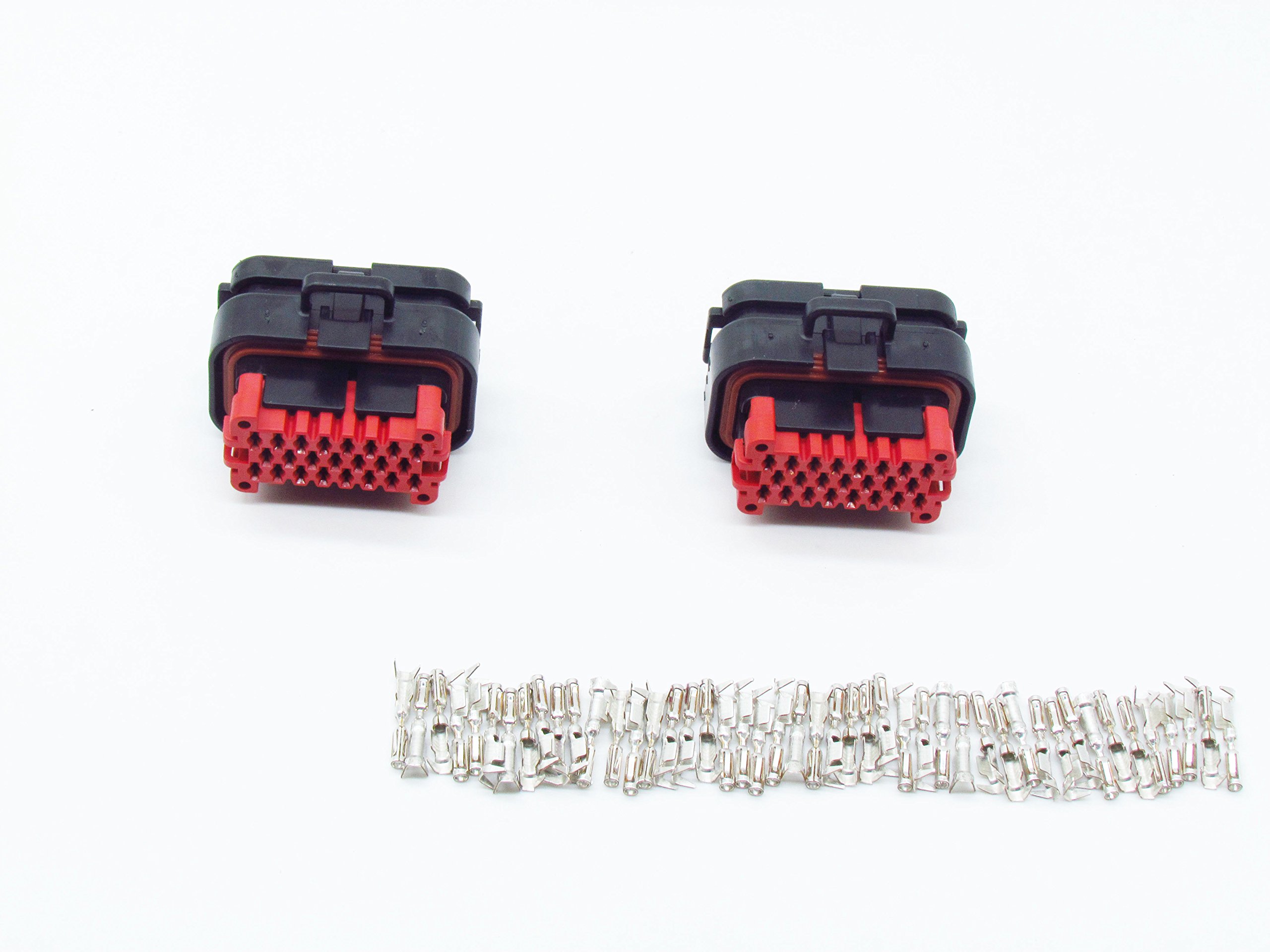 CNKF 2 Sets 770680-1 Waterproof Plug & Socket Housing, 23 Position, PBT, Black With Terminals