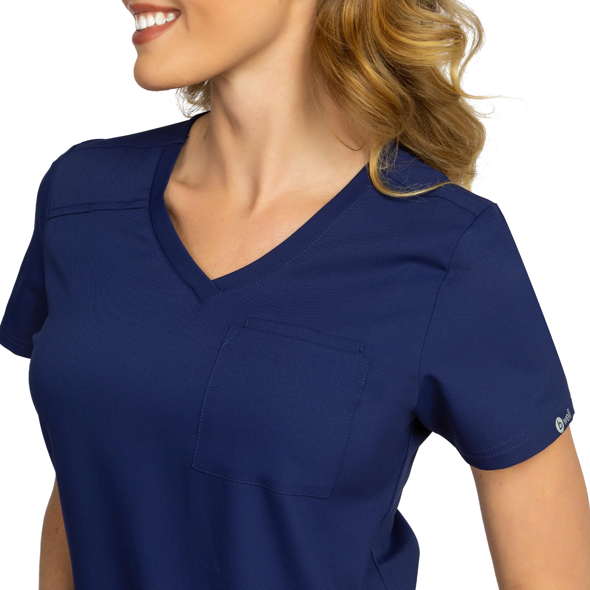 B-well Aurelia Casaca Sanitaria Mujer Antibacteriana Resistente a Olores Antiarrugas Uniforme Médico