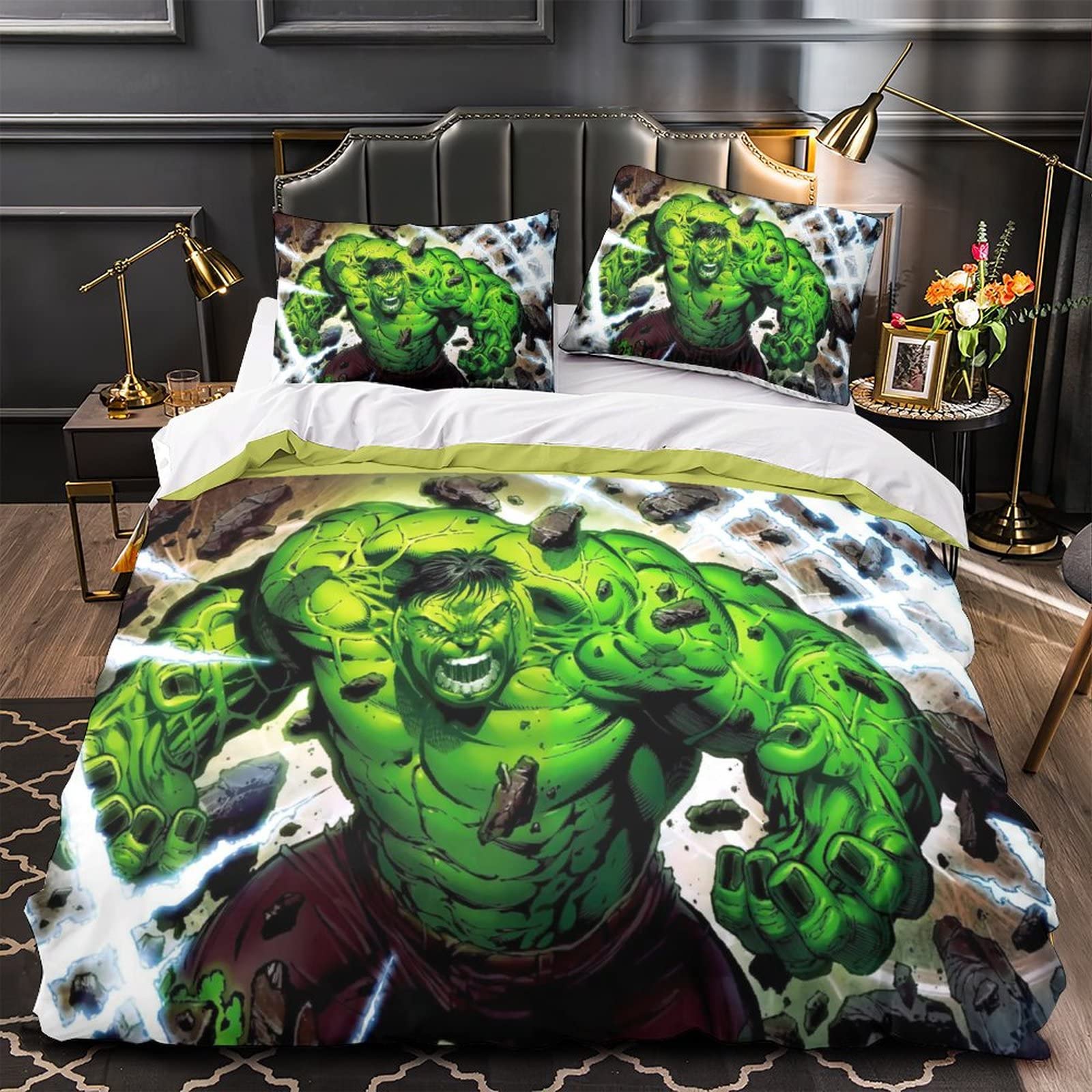 3D Skull Duvet Cover with Pillowcases, 3 Piece Bedding Sets