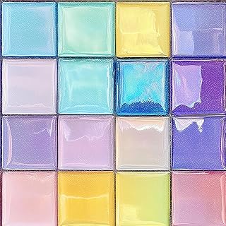 10PCS 12x12 Inch Pastel Candy Color Macaron Glass Look Floor Tiles Peel ...