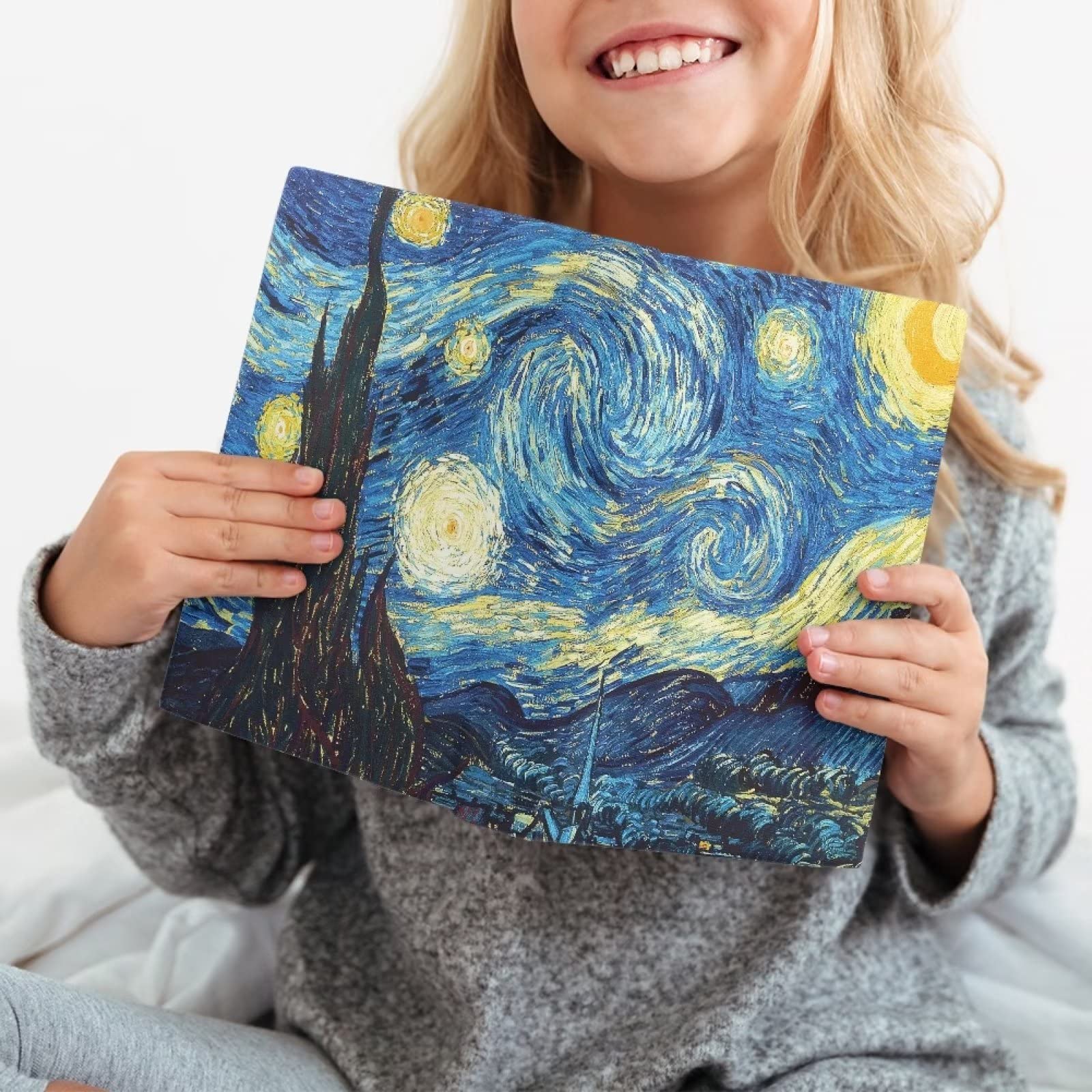 Boho rozciągliwe skarpety książkowe, pokrowce na książki do twardej okładki Van Gogha, pokrowiec na książkę, 25 x 28 cm, podręczniki w miękkiej okładce, ochraniacz na książki