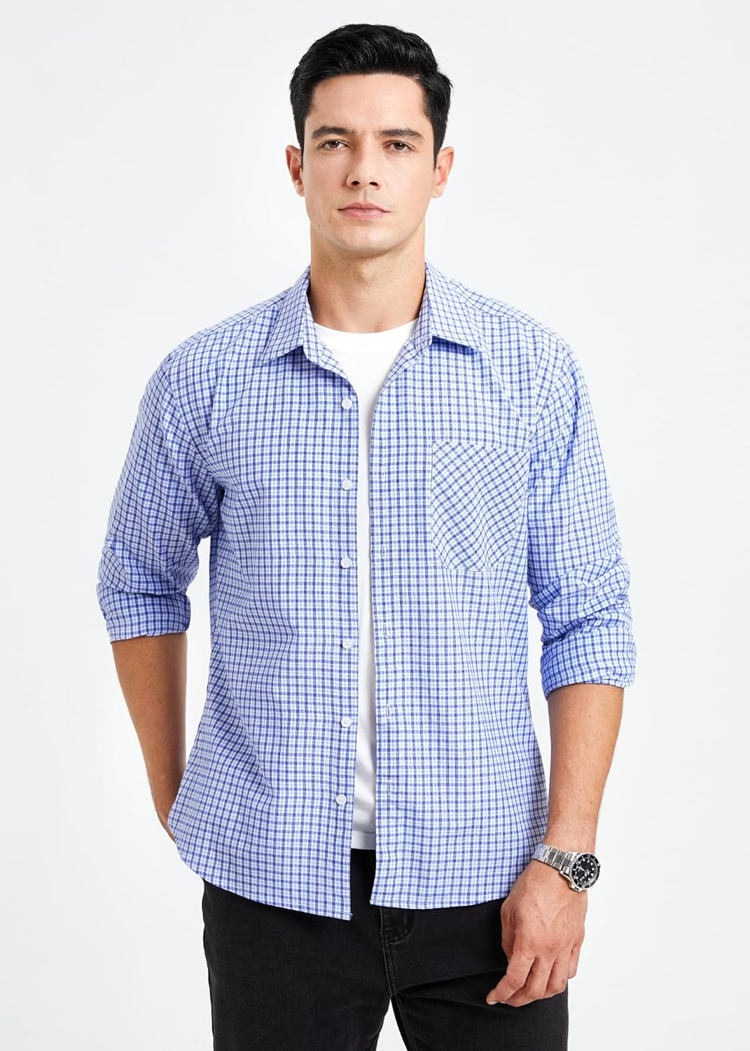 Enlision Checked Shirt Mens Long Sleeve Check Shirts Button Down Plaid Shirt Classic Casual Tartan Lumberjack Shirts for Men S-6XL 4 814oEwJ2ccL. AC SL1500