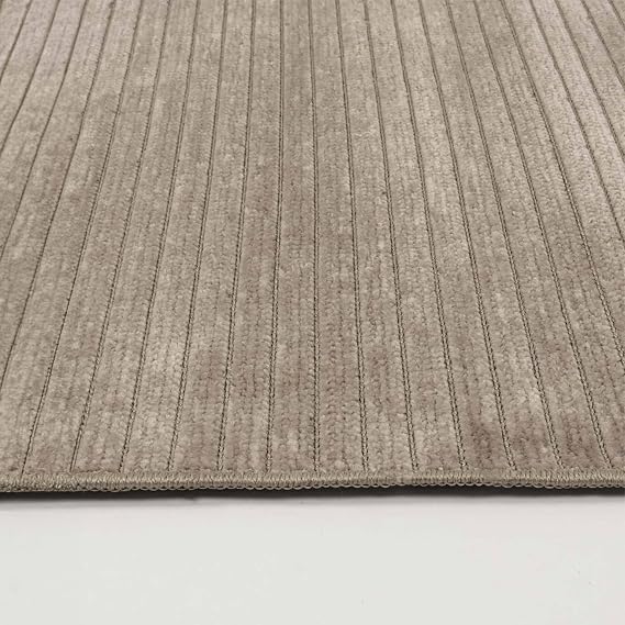 Aden Kaymaz Taban Halı, Aden Leona 1, Makinada Yıkanabilir Şönil Dokuma Halı (Vizon - 200 x 300cm)