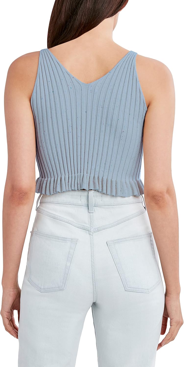 BCBGeneration Women's Fitted Tie Spaghetti Strap Sweater Tank Top