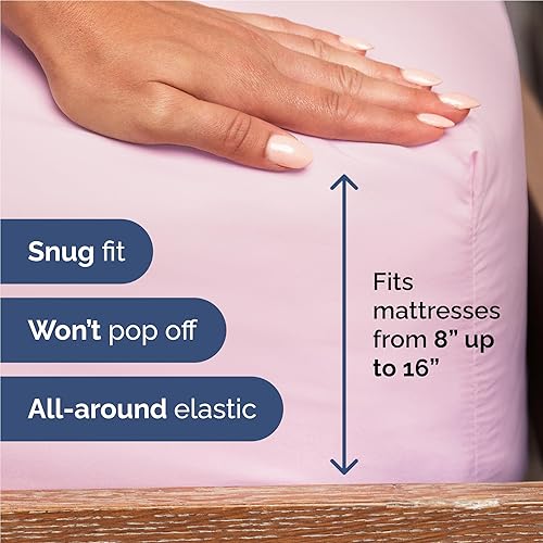 Vista 24 de Juego de sábanas Split King de 7 piezas, sábanas transpirables y refrescantes, sábanas de hotel, bolsillos profundos, ajuste fácil, suaves y sin