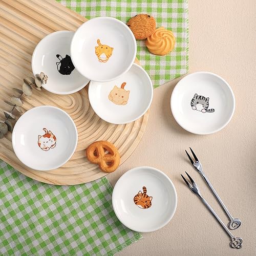 Miniatura 3 de Platos de cerámica de animales de dibujos animados súper lindos, platos de condimentos, cuencos de sushi y soja, platos de aperitivo, platos de