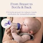 Lansinoh Anti-Colic Bouteilles pour bébés en verre pour l'allaitement, 8 Ounces, 4 Compte de bouteilles pour l'alimentation, Bébé Essentiels, Inclut 4 Mamelons à flux moyen, taille M