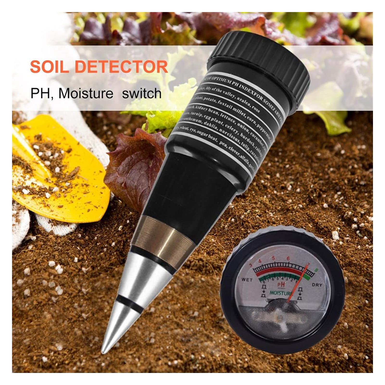 Tesor de Humedad de la Humedad del Suelo de Mano con el medidor de pH MEJO Digital MEJO DE PH RANJO DE PH 3~8PH, Rango DE MEISTRO 1~8,Medición rápida y precisa