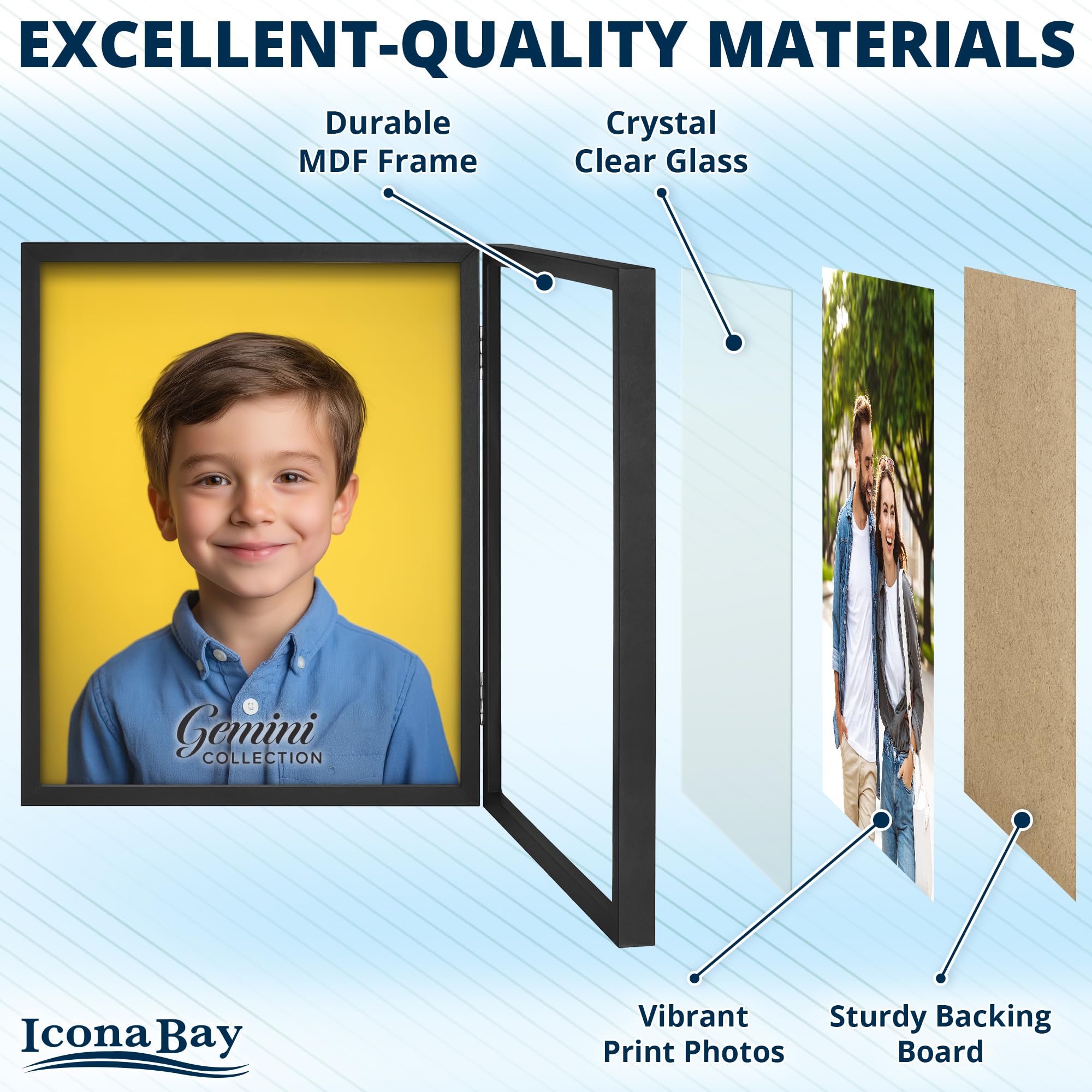 Amazon.com - Icona Bay - 8x10 Double Picture Frame - Black