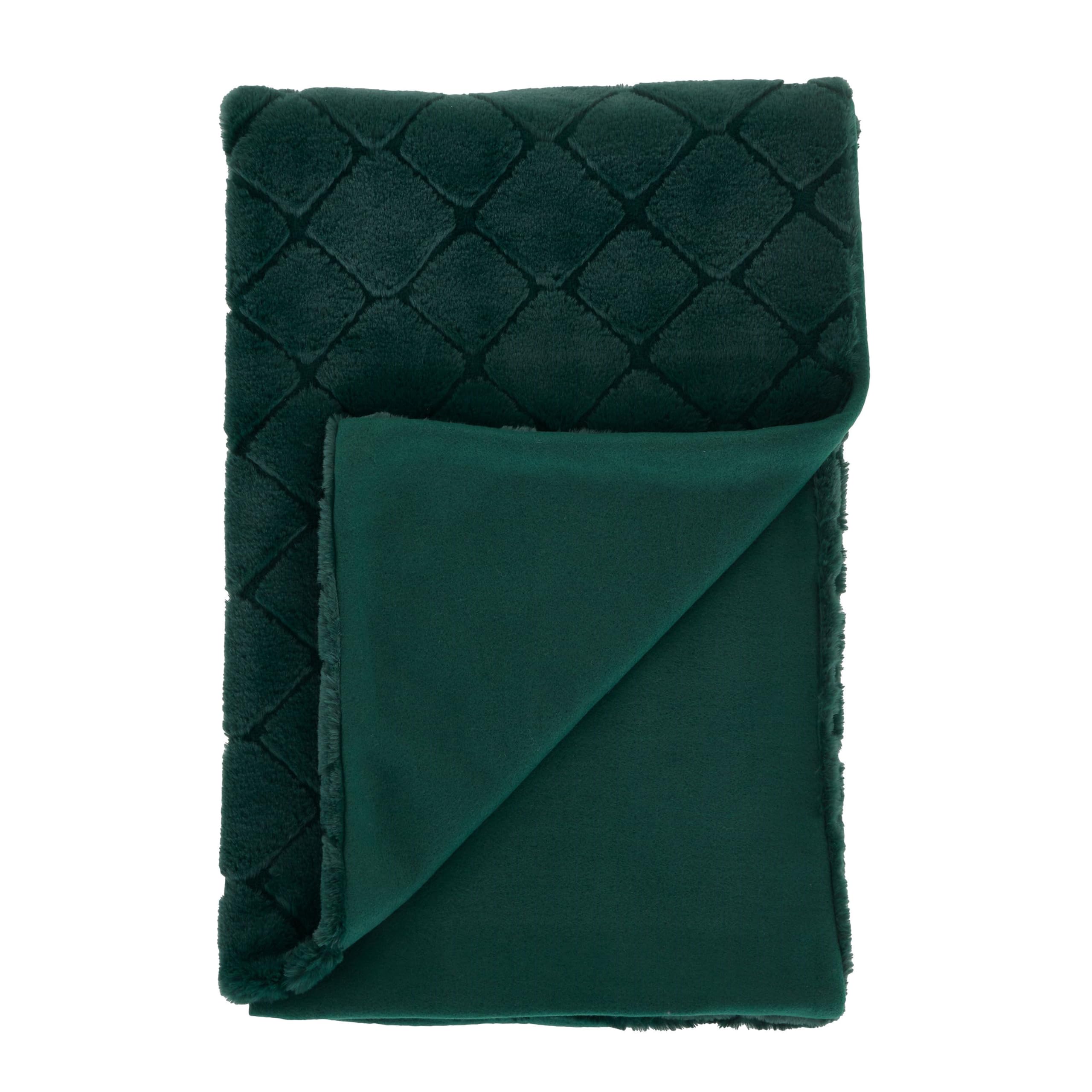 Catherine Lansfield Downstairs Living Cosy Diamond Soft 130x170cm Blanket Throw Navy~5057681096865 01c Mp