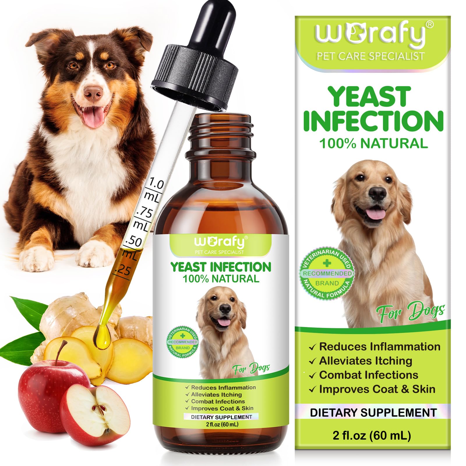 LEISGOTO Yeast Infection Treatment for Dogs Dog Yeast Infection Drops for Dog Skin Itch Relief Dog Allergy Relief