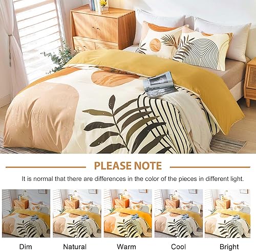 Miniatura 6 de Hilioens Funda de edredón tamaño Queen, arco abstracto, beige, moderno, de mediados de siglo, bohemio, juego de ropa de cama para todas las