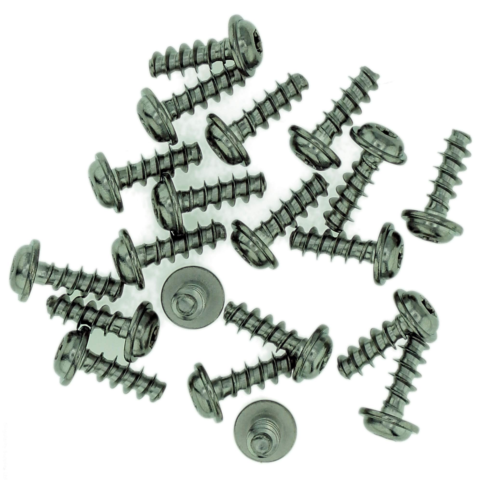 Singularity Supplies D3.5 (3.5Mm X 10Mm) Tx Pan Screws For Plastic (Flanged) - Stainless Steel (A2) (Pack Of 20)