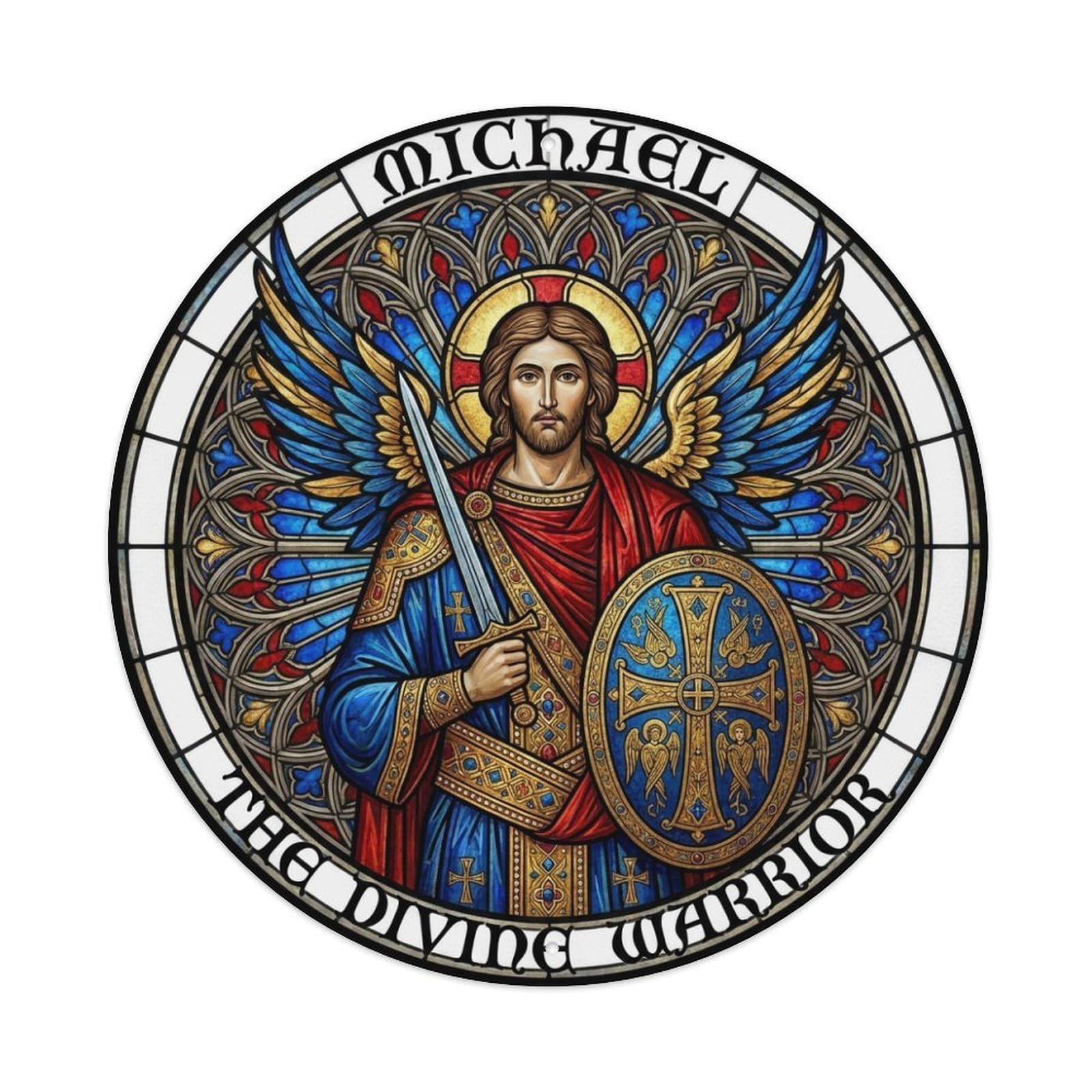 Faith The Divine Warrior St Michael Archangel Metal Tin Sign