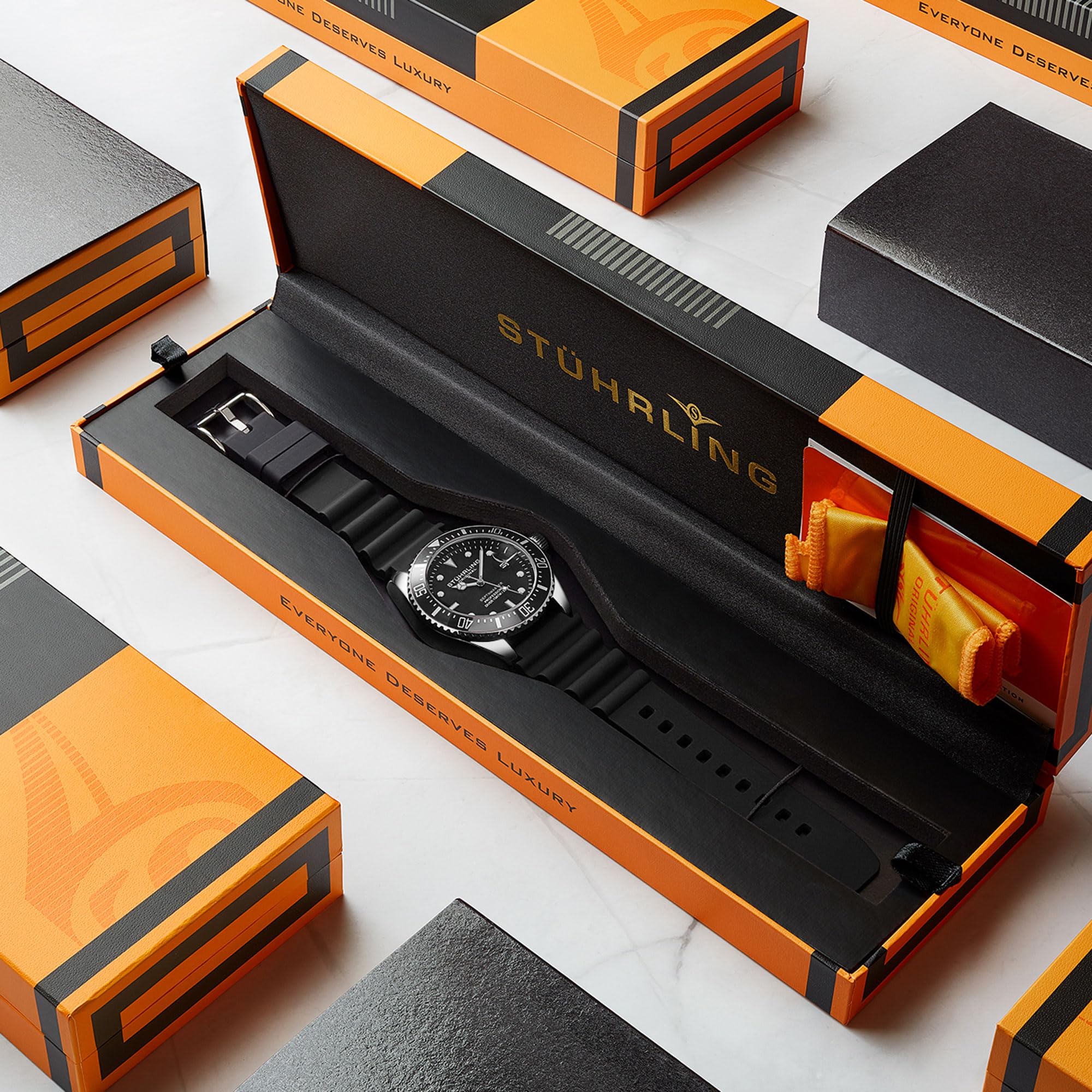 Stuhrling Original Taucheruhr für Herren - Pro Diving Watch - Sportuhren für Herren mit verschraubter Krone wasserdichte Uhr 330 Ft