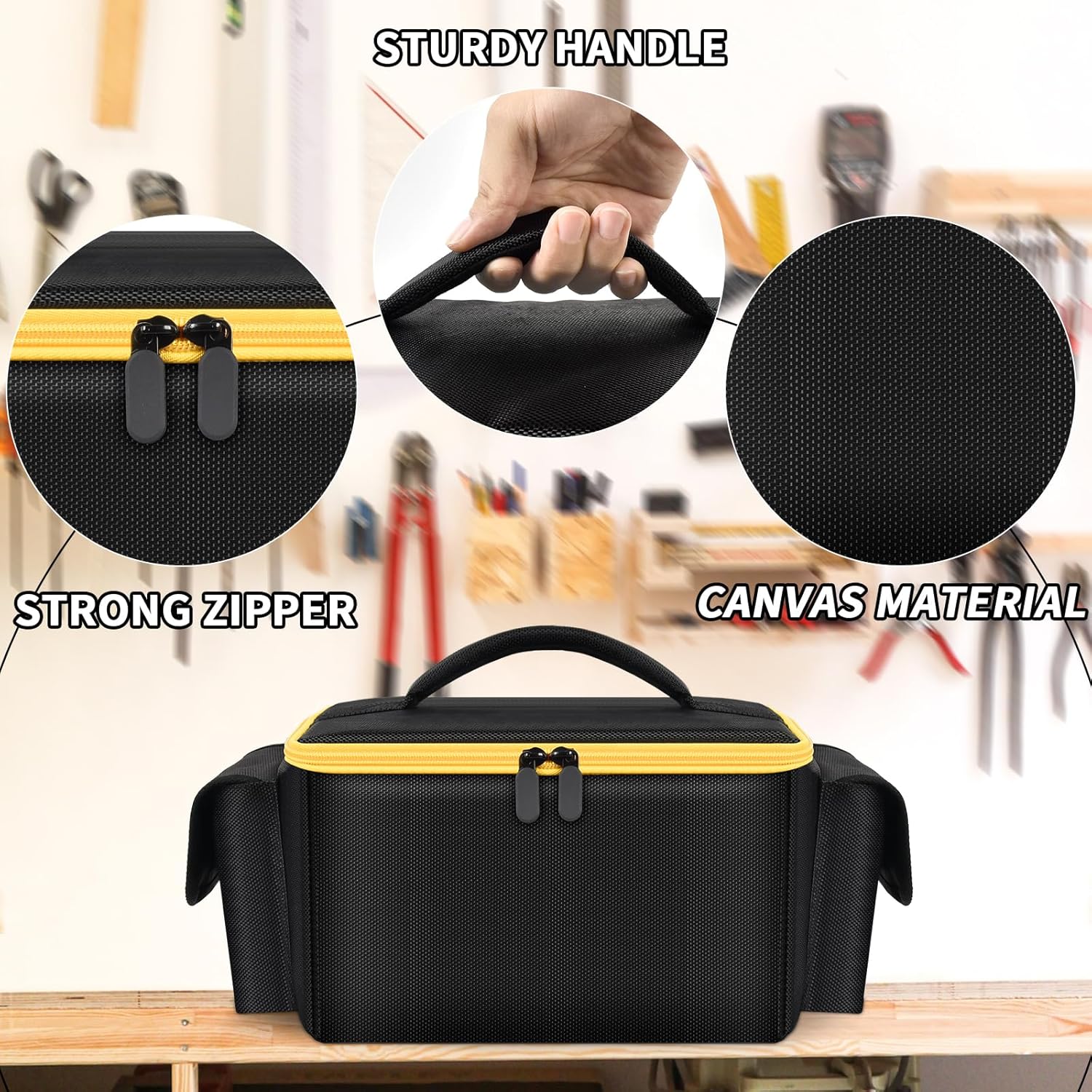 Bag Compatible with DEWALT 20V MAX Orbital Sander/for DEWALT 20V MAX* Belt Sander, Cordless Orbital Power Tools Storage Cover for Sandpapers & Battery Charger and Accesories (Case Only)