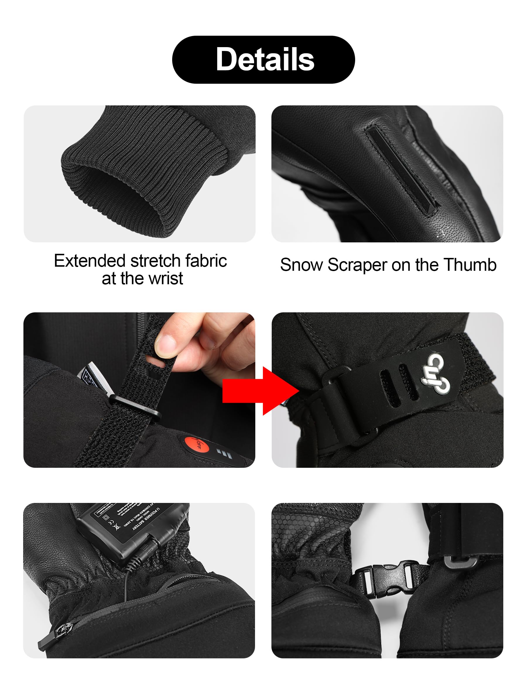 INBIKE Guantes Calefactables Moto Se Calientan En 30 Segundos con 3 Niveles De Calentamiento hasta 2-5 Horas 3M Thinsulate Membrana TPU Impermeable para Ski Running Ciclismo Senderismos