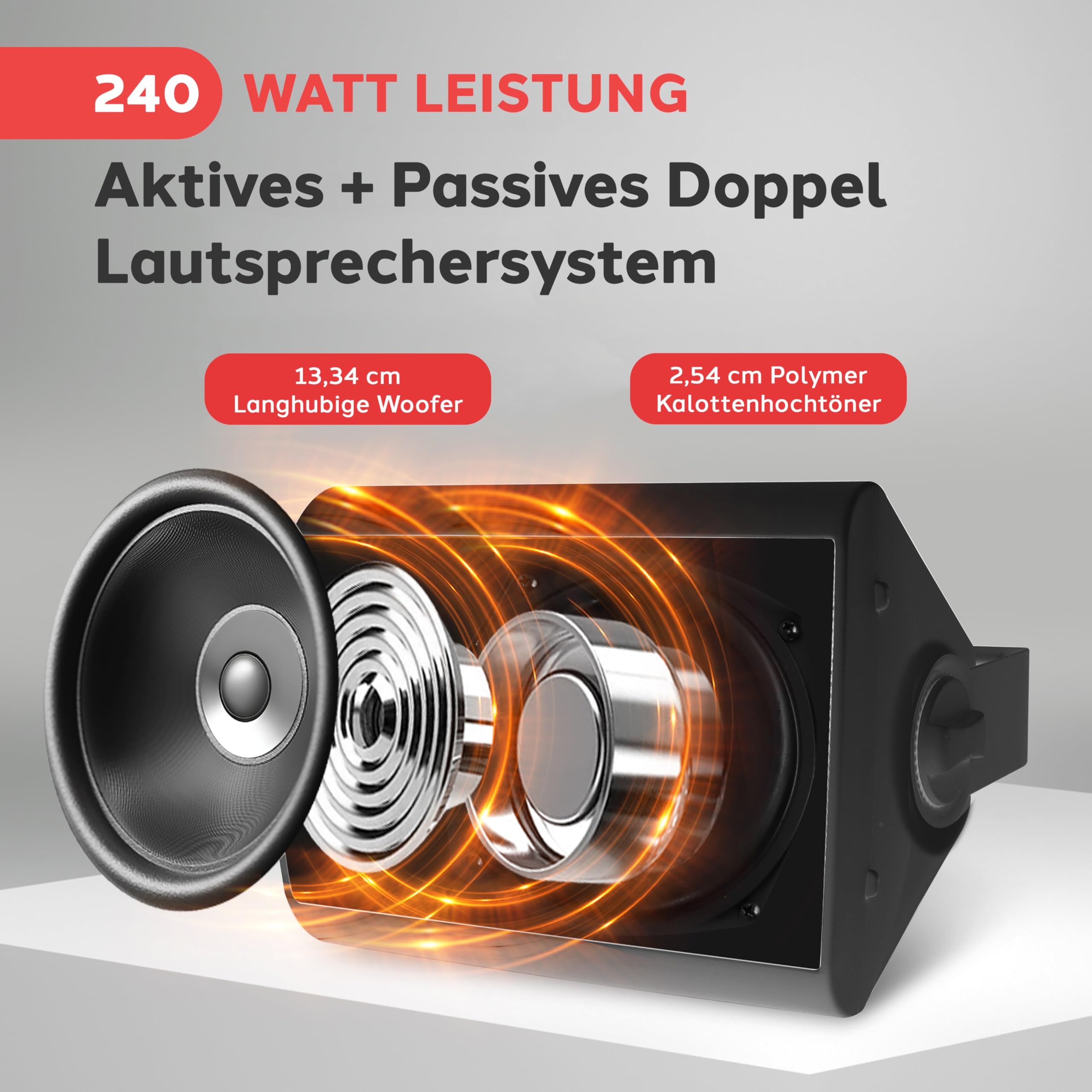 Pyle Musikbox Bluetooth Outdoor Lautsprecher Box Wasserdicht – Marine Speaker Outdoor & Indoor – Box 2-Wege für Außen & Innen, Wand & Theater, Schwarz
