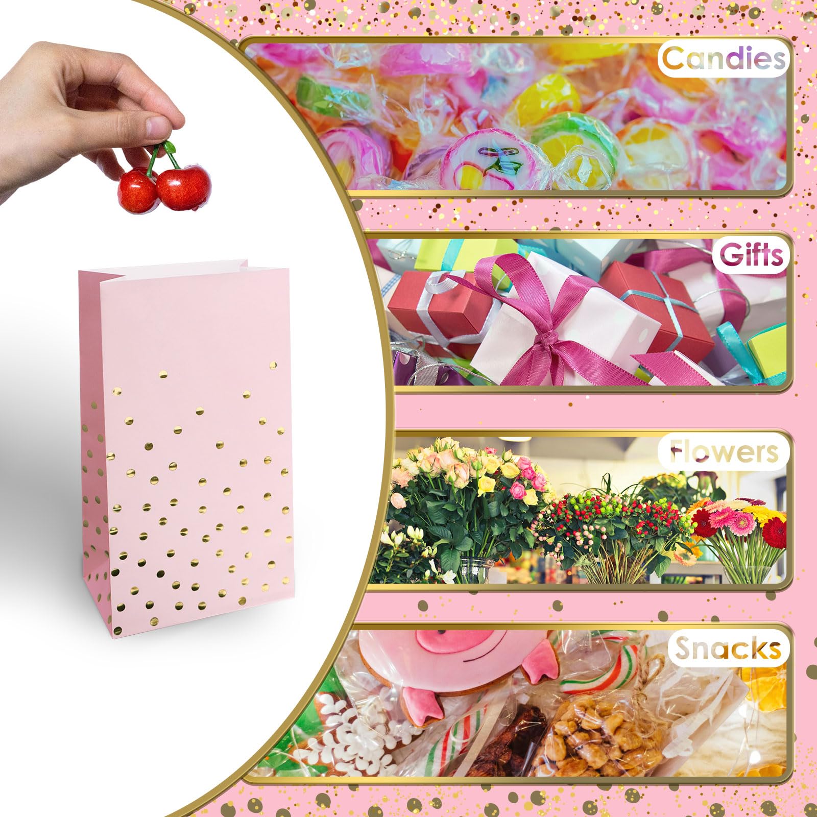 24 Rosa Dankesgeschenktüten Mit Schleifenband – Mini-Tüten Für Partys, Hochzeit & Goodies