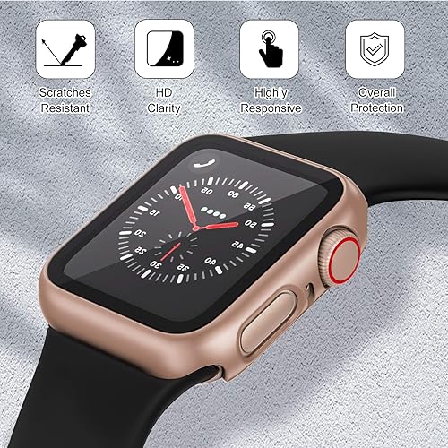 Miniatura 2 de EDIMENS Paquete de 2 fundas rígidas de policarbonato compatibles con Apple Watch Series 1, 2, 3, de 1.496 pulgadas, para mujeres y hombres, carcasa