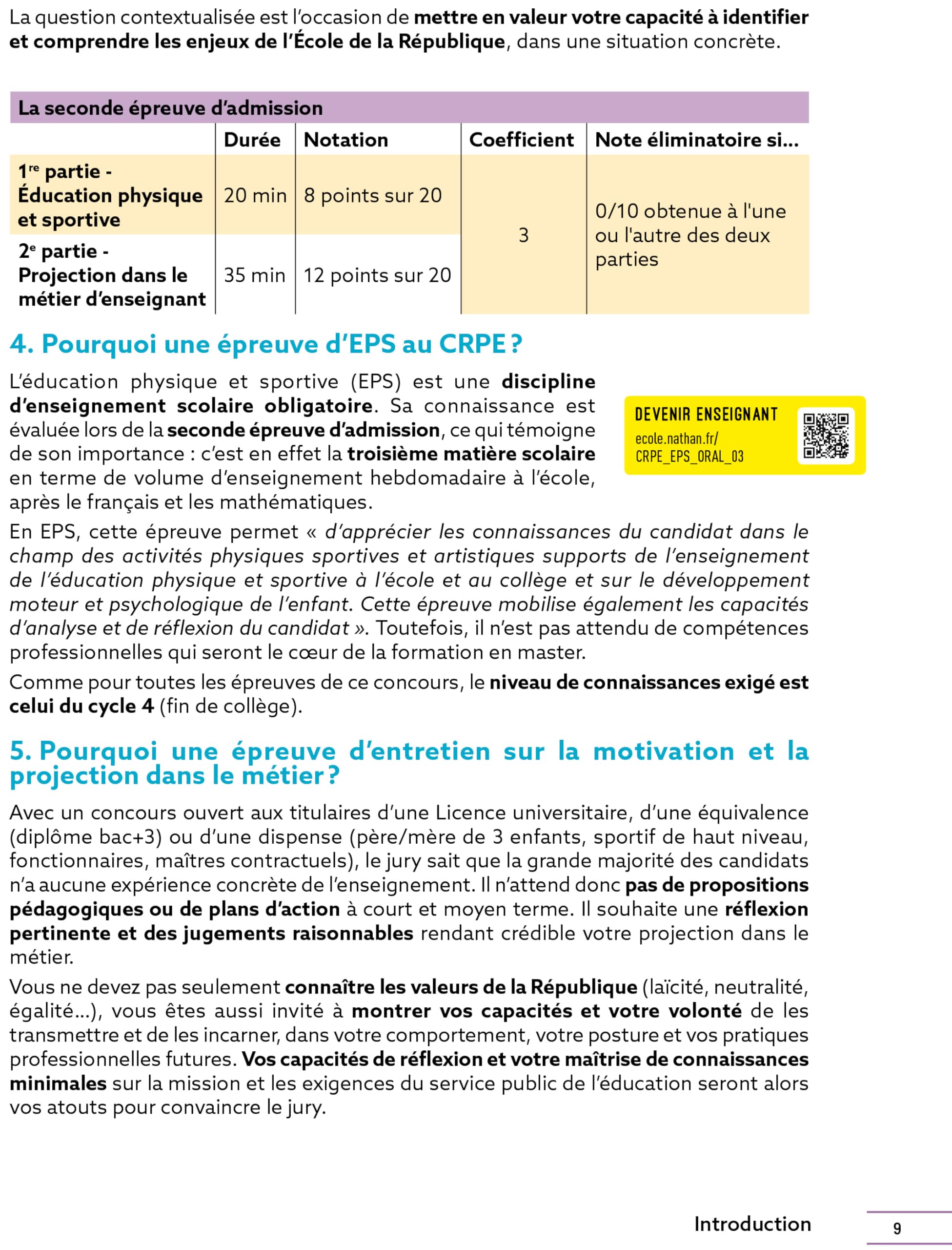 Réussir mon CRPE EPS et Projection dans le métier Admission concours L3 Oral 2026-2027