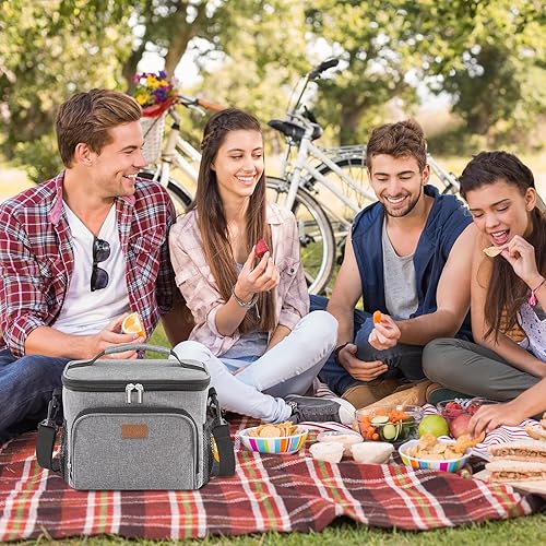 Miniatura 9 de Lifewit Bolsa de almuerzo reutilizable con aislamiento térmico para hombres y mujeres, trabajo, picnic o viajes, color negro
