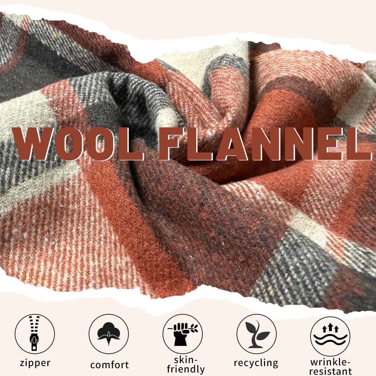 Womens Plaid Flannel Skirt High Waist Bodycon Wool Mini Skirts with Side Hidden Zipper Fall Winter Outfits - Image 3