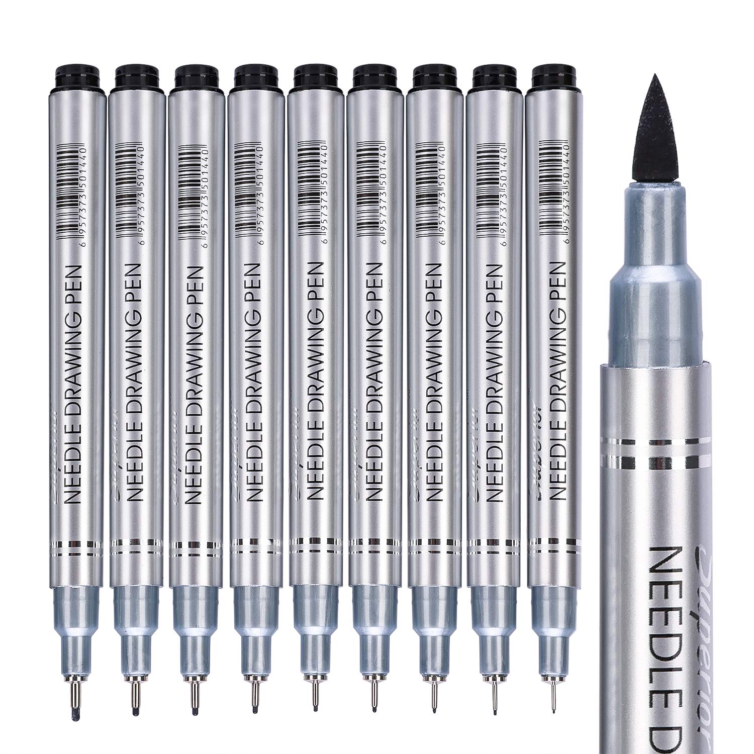 MISULOVE Precision MicroLine Pens, 10 Size Black MicroPen Fineliner