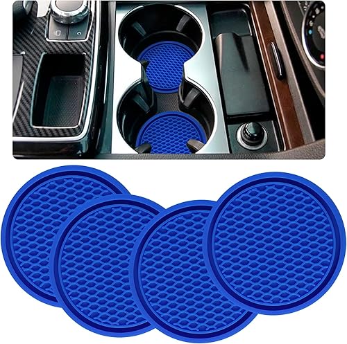 Portavasos para automóvil, paquete de 4 portavasos antideslizantes, antiarañazos, accesorios universales para el interior del vehículo para mujeres