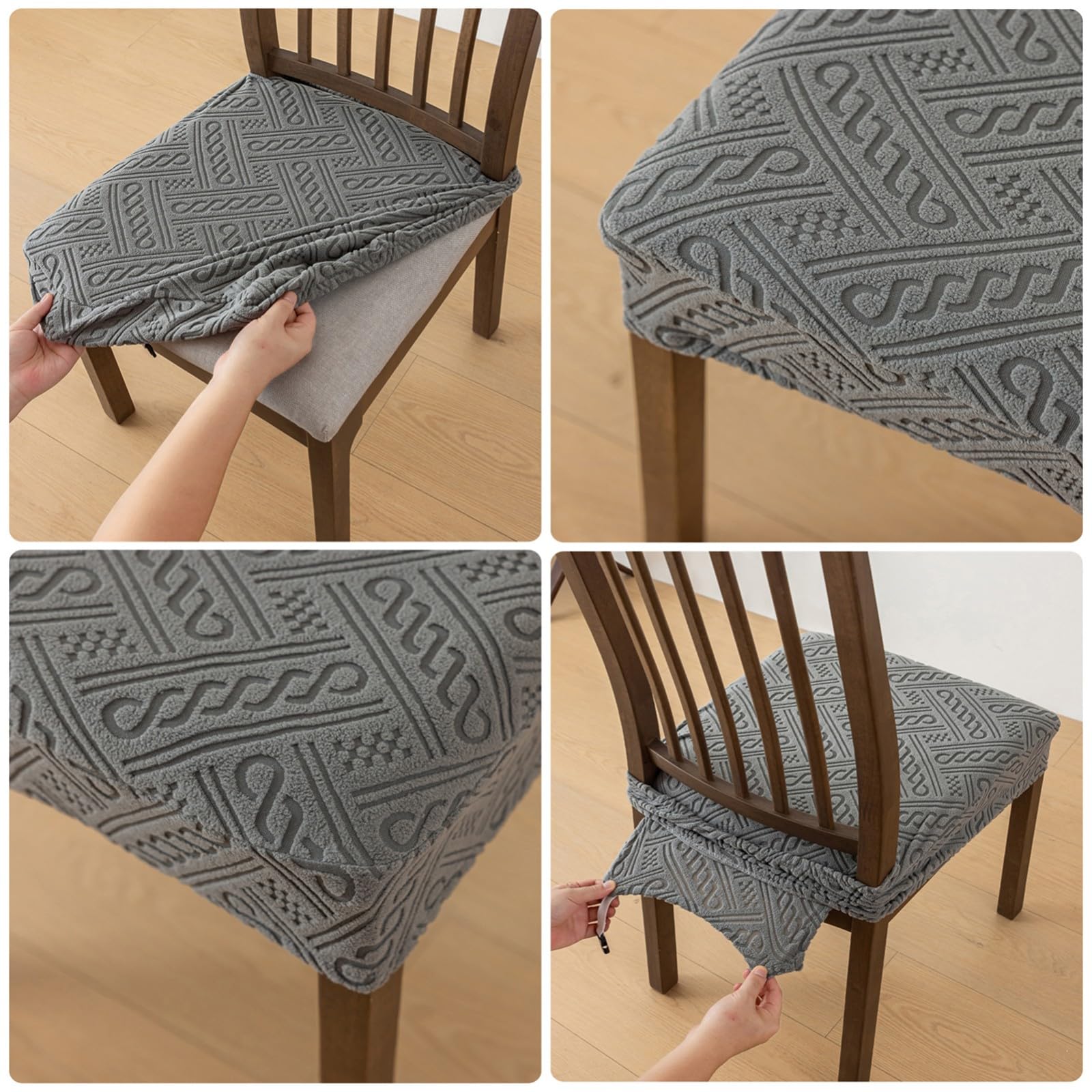 Fundas para Cojines de Sillas de Comedor Pack de 2/4/6,Extraíbles Lavables