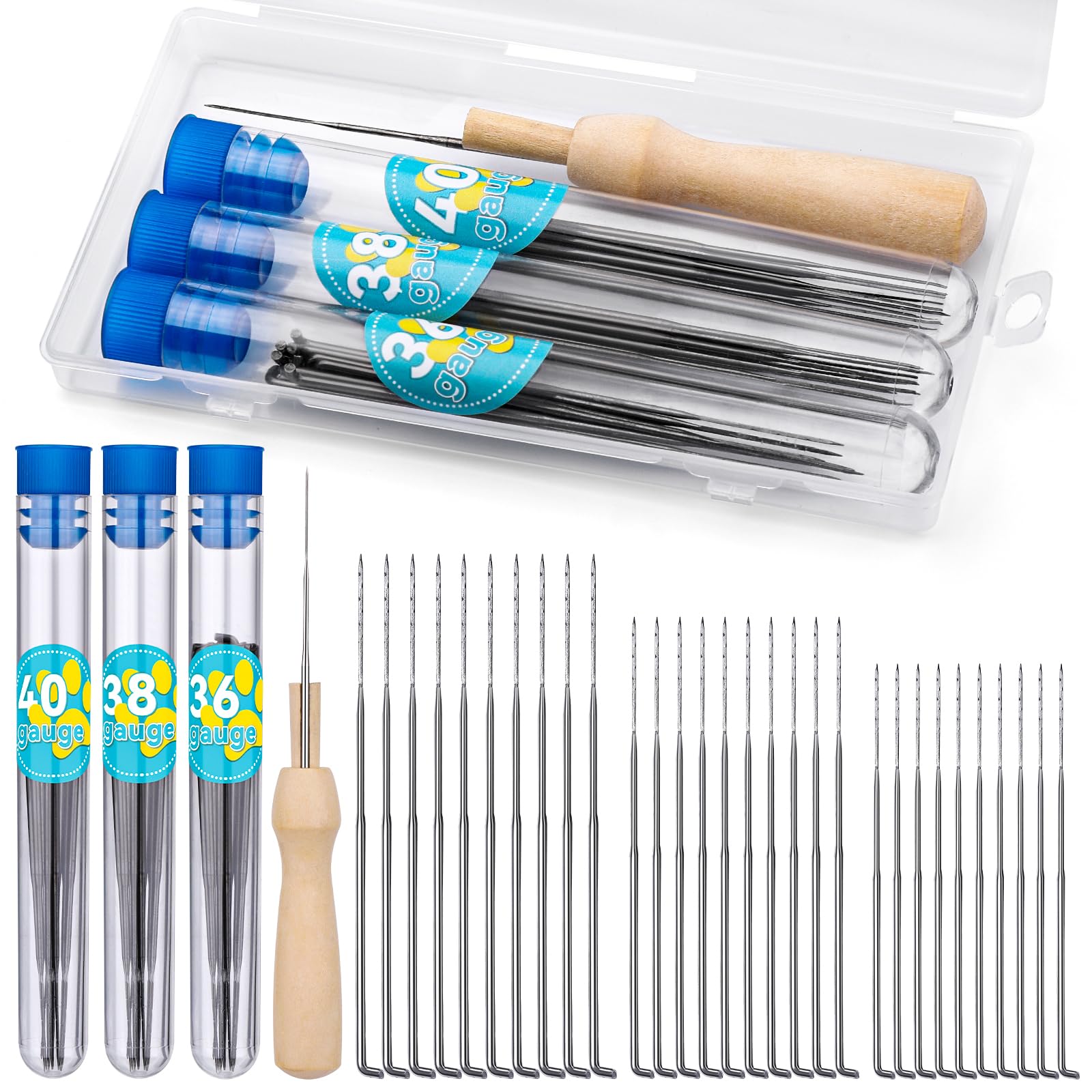 Yizzvb 30 Pcs 3 Size Needle Felting Needles, Needle Felting Tools Supplies